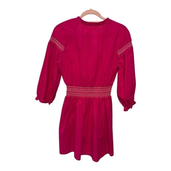ZARA POPLIN DRESS WITH CONTRAST ELASTIC TRIM pink size XS NWT - Picture 5 of 11